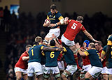South Africa win lineout ball against Wales during 2016 autumn international