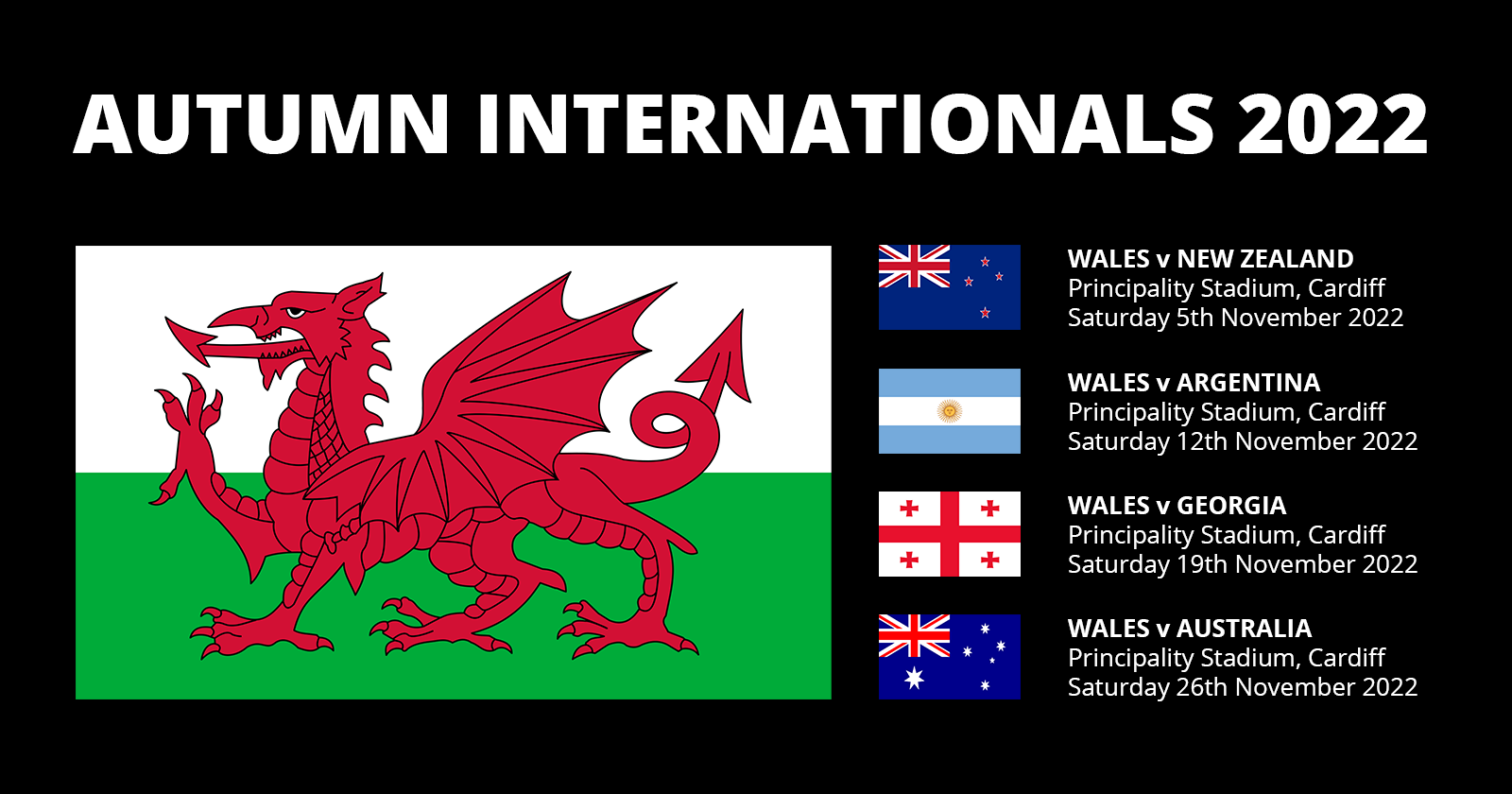 Wales Autumn Internationals 2022 Rugby Fixtures