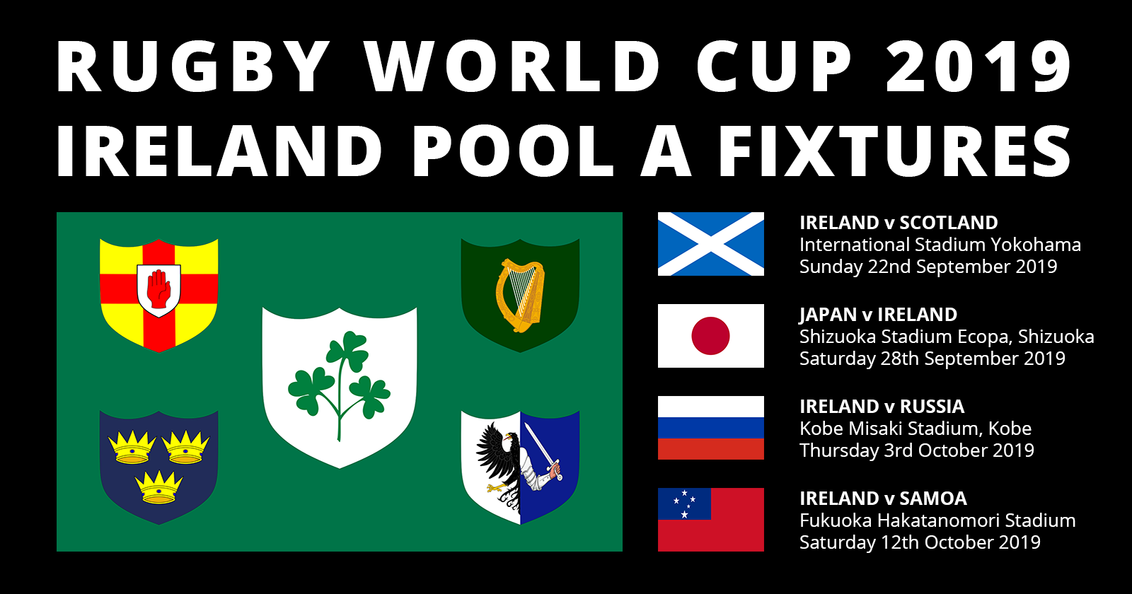 Ireland Rugby World Cup 2019 Fixtures