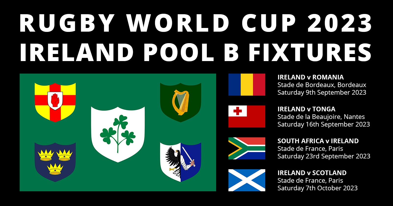 Ireland Rugby World Cup 2023 Fixtures