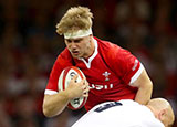 Aaron Wainwright in action for Wales v England in World Cup warm ups