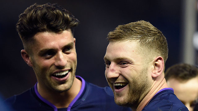 Adam Hastings and Finn Russell playing for Scotland