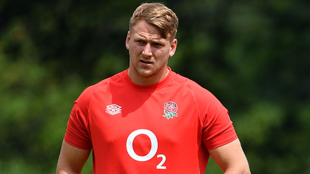 Alex Dombrandt during an England training session