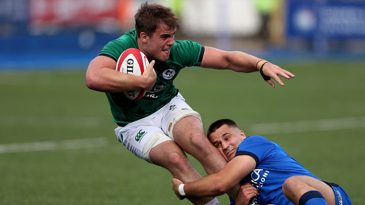 Alex Kendellen in action for Ireland v Italy during the 2021 U20s Six Nations