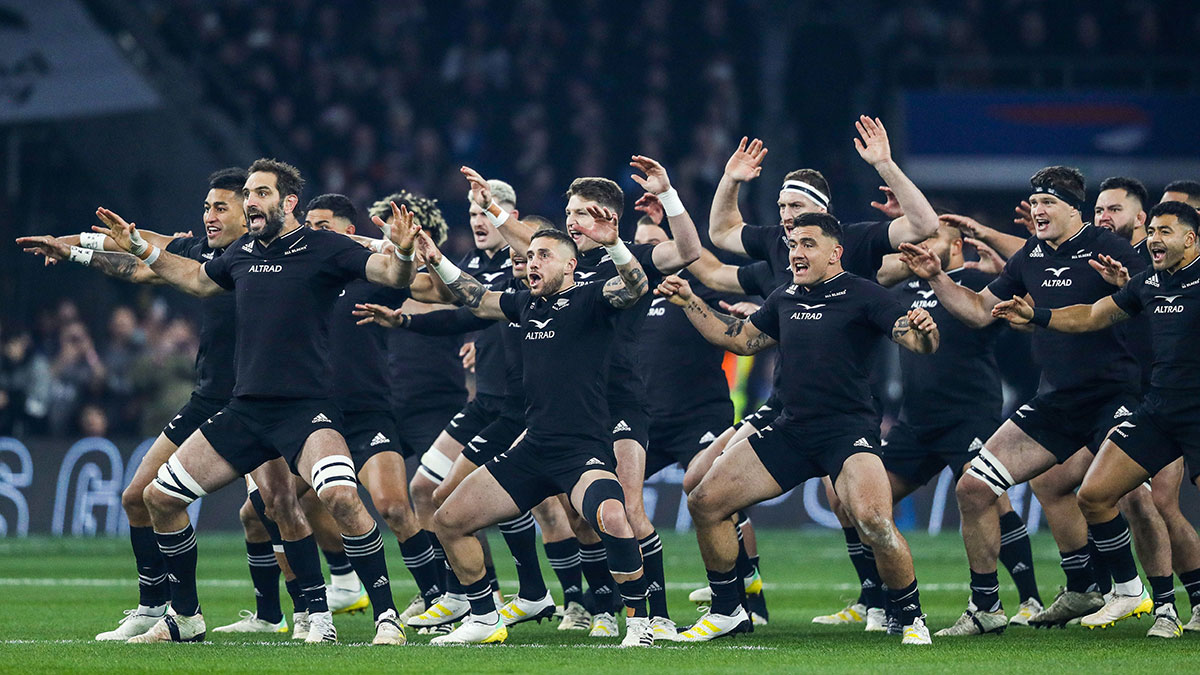 All Blacks perform the Haka at Twickenham before England match in 2022 Autumn Internatiuonals