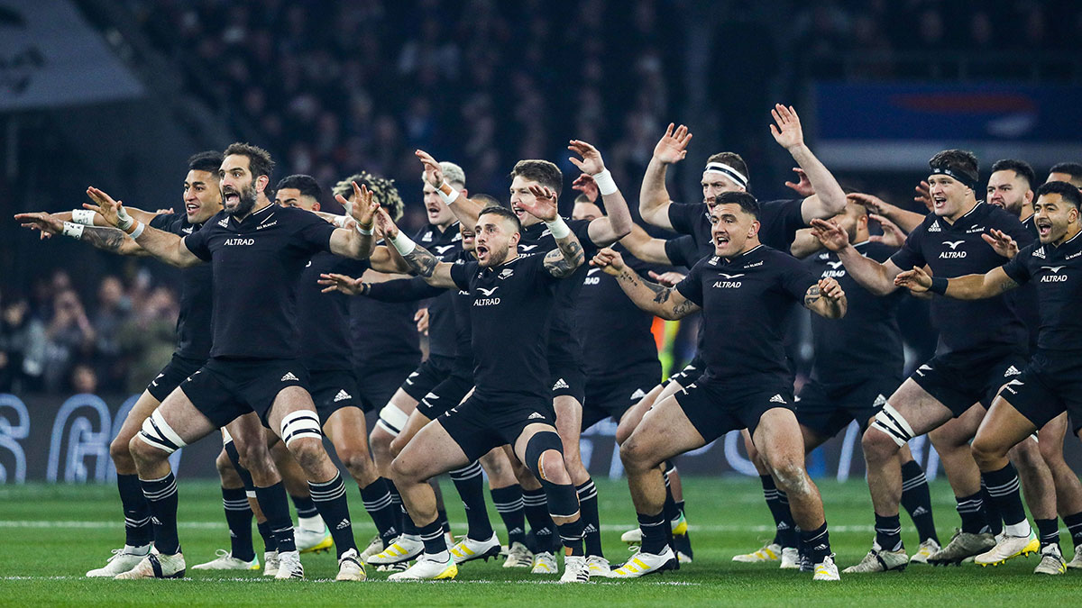 All Blacks perform the Haka at Twickenham before England match in 2022 Autumn Internatiuonals