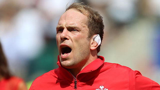 Alun Wyn Jones singing the Welsh anthem during England v Wales World Cup warm up match at Twickenham