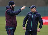 Andy Farrell and Joe Schmidt during Ireland training session