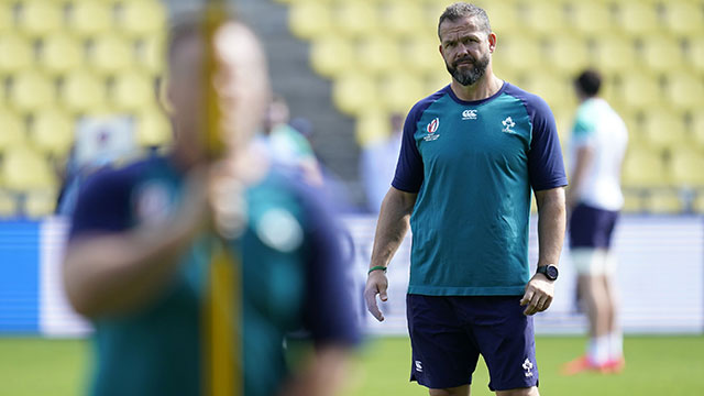 Andy Farrell at Ireland training before Tonga match in 2023 Rugby World Cup