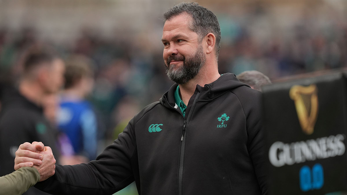 Andy Farrell at Ireland v Scotland match during 2026 Six Nations