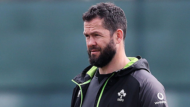 Andy Farrell during an Ireland training session in 2018 Six Nations