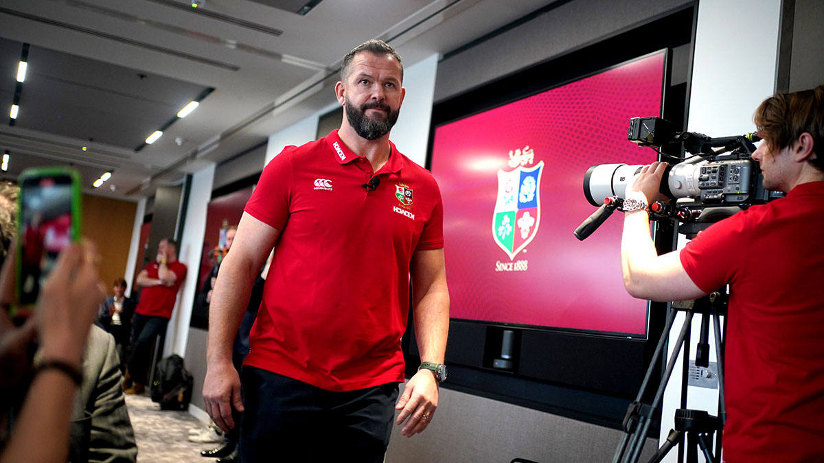 Andy Farrell during the Lions 2025 head coach announcement
