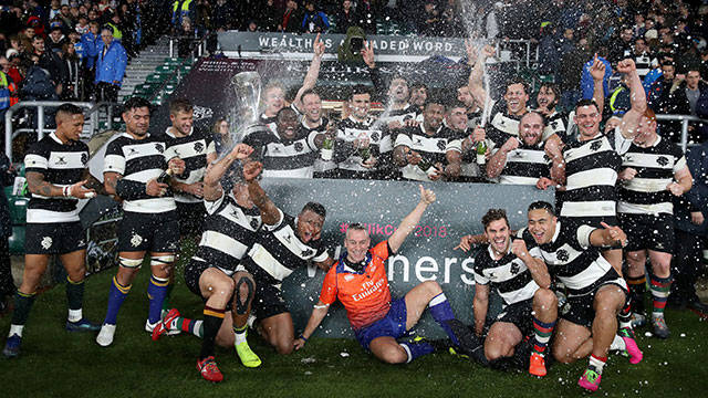 Barbarians celebrate victory over Argentina at Twickenham in Killik Cup match