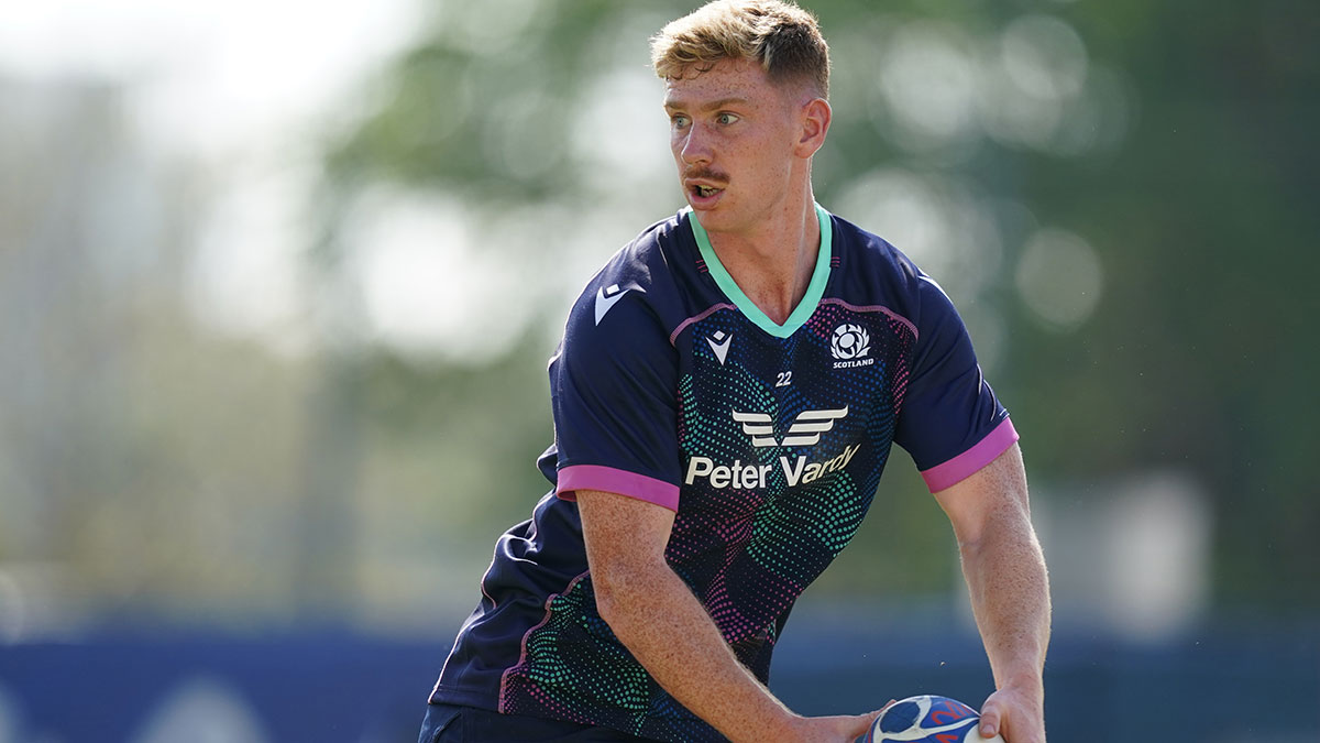 Ben Healy during Scotland training session at 2023 Rugby World Cup