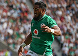 Bundee Aki in action for Ireland against England in World Cup warm up match at Twickenham