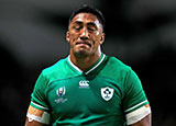 Bundee Aki leaves the field after receiving a red card in the Ireland v Samoa World Cup match
