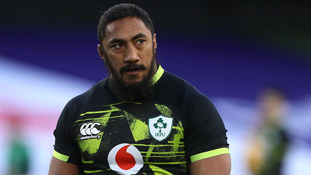 Bundee Aki playing for Ireland v Scotland in 2020 Autumn Nations Cup