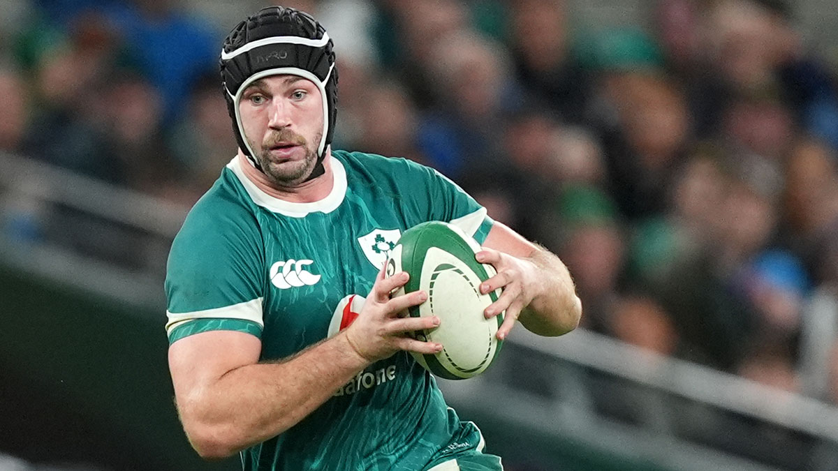 Caelan Doris in action for Ireland v Fiji during 2024 Autumn Internationals