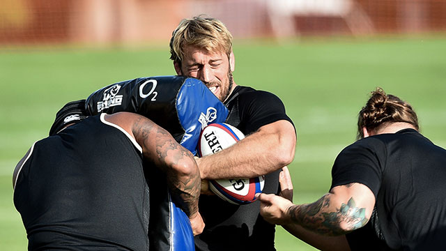 Chris Robshaw training with England