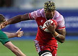 Christ Tshiunza in action for Wales U20 v Ireland U20