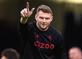 Dan Biggar during a Wales training session