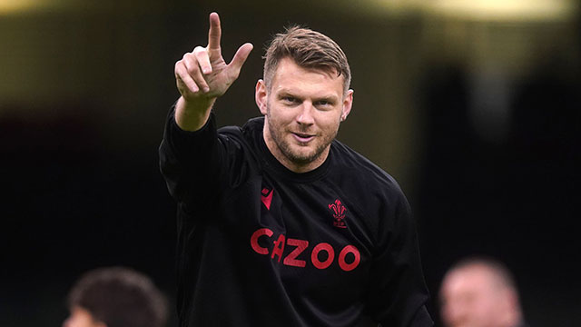 Dan Biggar during a Wales training session