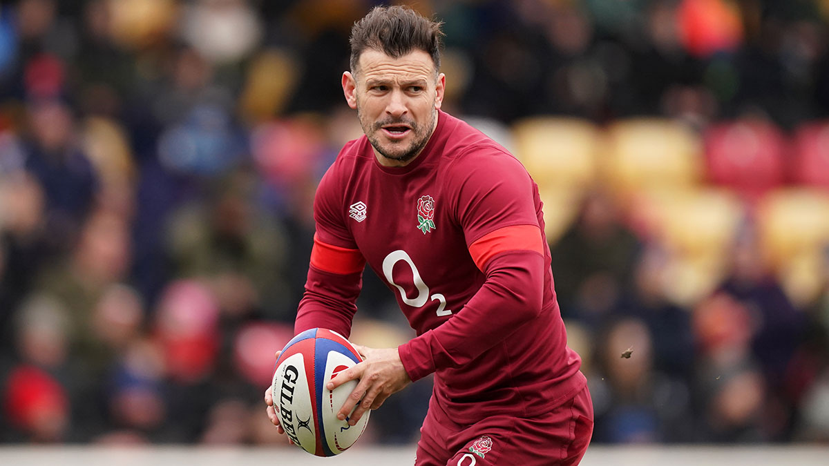 Danny Care at an England training session during 2024 Six Nations