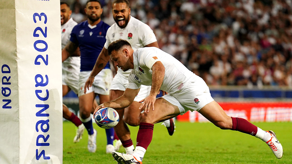 Danny Care scores a try for England v Samoa at 2023 Rugby World Cup