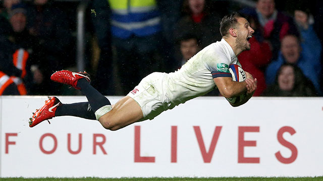 Danny Care scores in England's 30-6 win over Australia at Twickenham