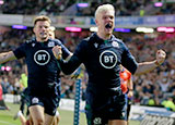 Darcy Graham celebrates scoring a try for Scotland v Georgia in World Cup warm up