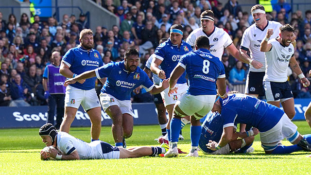 Darcy Graham scores a try for Scotland v Italy in 2023 summer series