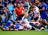 Dave Cherry scores a try for Scotland v France during 2023 summer internaionals