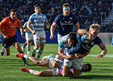 Duhan van der Merwe scores a try for Scotland against Argentina during 2022 summer tour