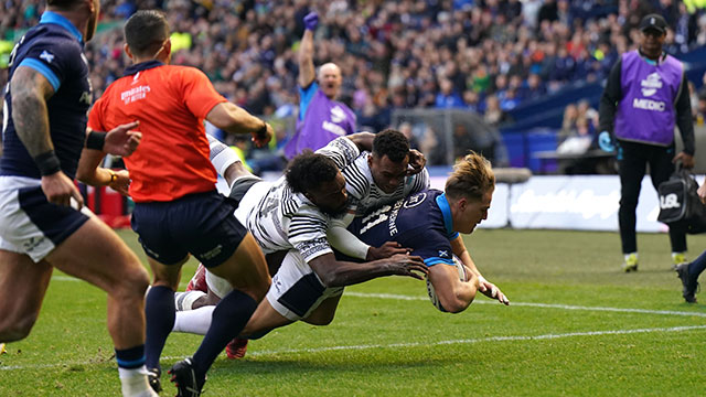 Duhan van der Merwe scores a try for Scotland against Fiji during 2022 Autumn Internationals