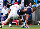 Duhan van der Merwe scores a try for Scotland v Georgia during 2023 summer internationals