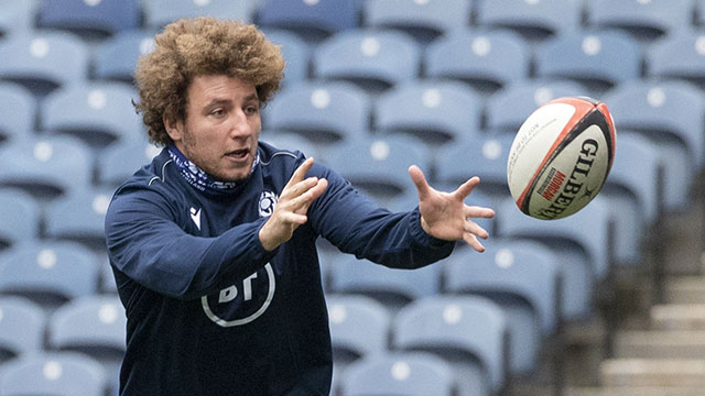 Duncan Weir at a Scotland training session