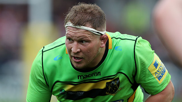 Dylan Hartley playing for Northampton Saints