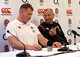 Dylan Hartley and Eddie Jones