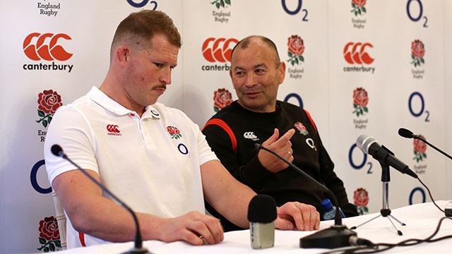 Dylan Hartley and Eddie Jones