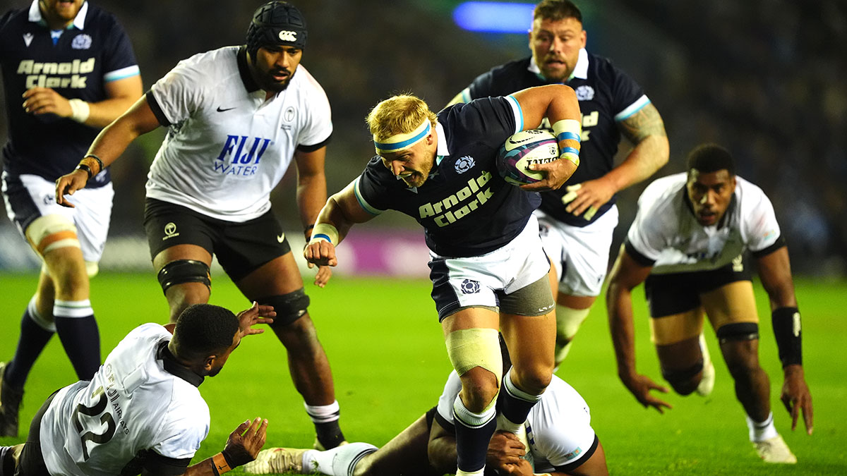 Dylan Richardson in action for Scotland v Fiji during 2024 Autumn Internationals