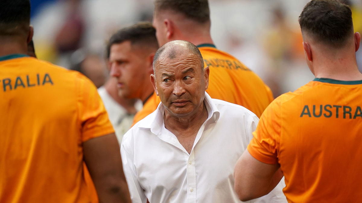 Eddie Jones before Australia v Georgia match at 2023 Rugby World Cup