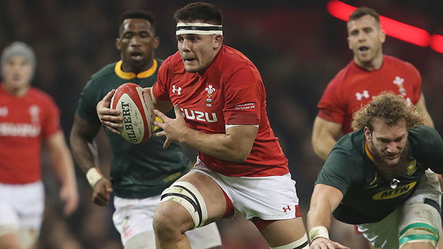 Ellis Jenkins in action for Wales v South Africa during 2018 autumn internationals