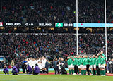 England and Ireland line up at Twickenham during 2018 Six Nations