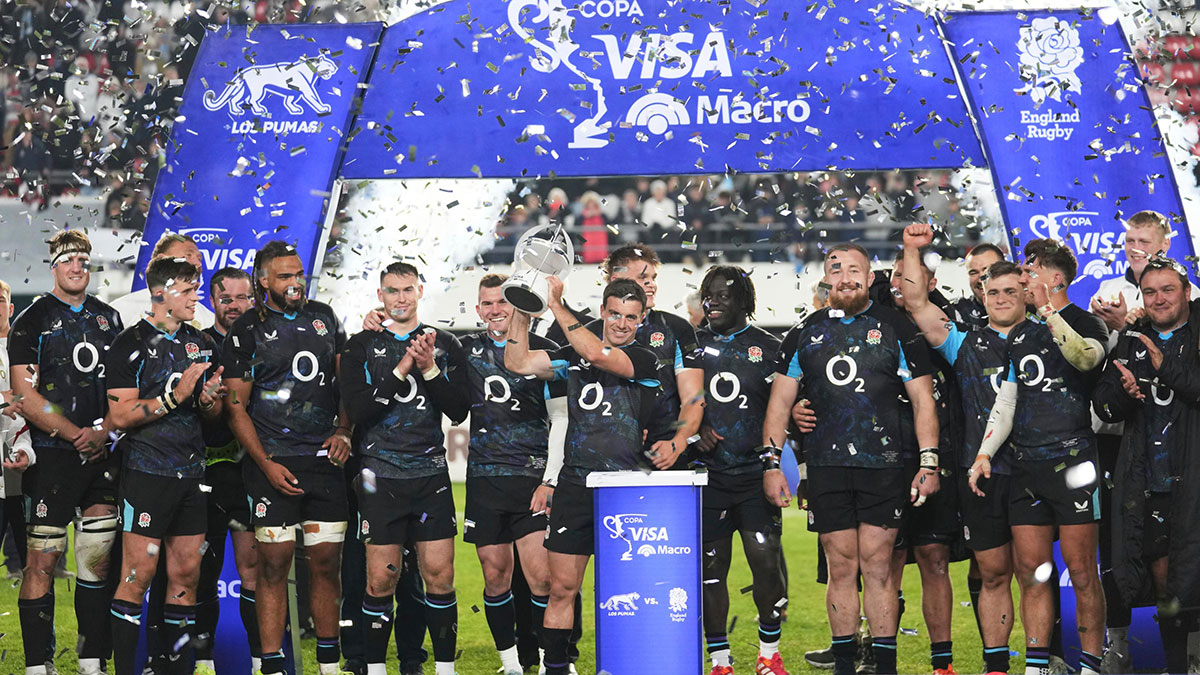 England celebrate their victory over Argentina during 2025 Summer Internationals