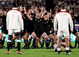 England players face the All Blacks Haka during 2019 Rugby World Cup semi final