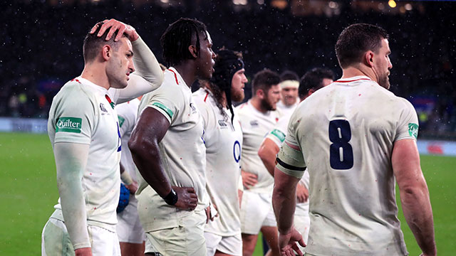 England players look dejected after New Zealand win match