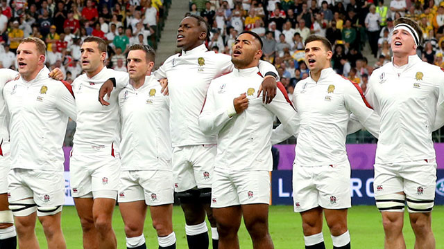 England team lines up for anthem against Australia in World Cup quarter final