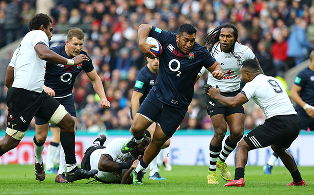 Englands Mako Vunipola in action against Fiji