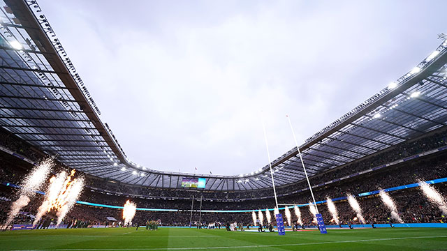 Fireworks at Twickenham Stadium before the England v South Africa match in 2021 autrumn internationals