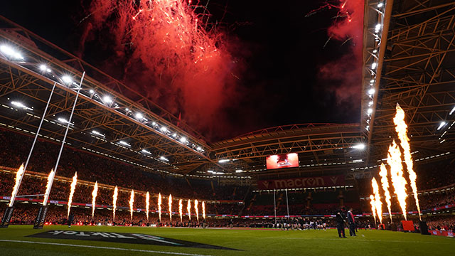 Fireworks at the Principality Stadium before Wales v France match in 2022 Six Nations